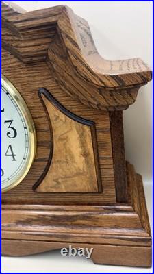 Sligh Oak Tambour Mantel Clock Westminster Chime German Mechanical Movement
