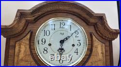 Sligh Oak Tambour Mantel Clock Westminster Chime German Mechanical Movement