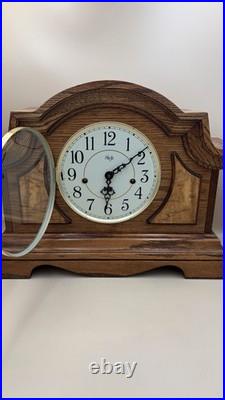 Sligh Oak Tambour Mantel Clock Westminster Chime German Mechanical Movement