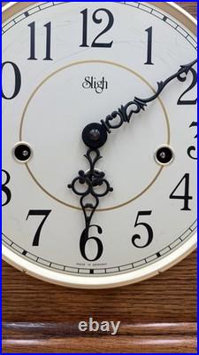 Sligh Oak Tambour Mantel Clock Westminster Chime German Mechanical Movement