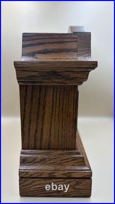 Sligh Oak Tambour Mantel Clock Westminster Chime German Mechanical Movement