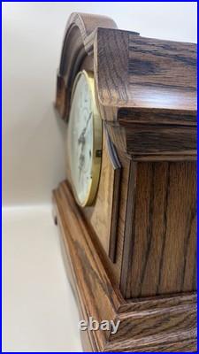 Sligh Oak Tambour Mantel Clock Westminster Chime German Mechanical Movement