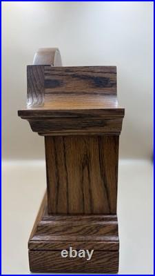 Sligh Oak Tambour Mantel Clock Westminster Chime German Mechanical Movement