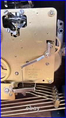 Sligh Oak Tambour Mantel Clock Westminster Chime German Mechanical Movement