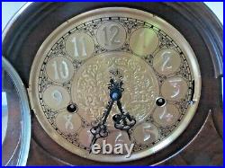 Sligh Triple Chime 8 Day Presidential Mantel Clock Hermle Germany 1050-021 Wood