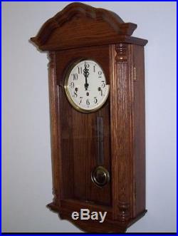Sligh Westminster Chime Wall Clock With Key Franz Hermle 351-030a Mov't Serviced
