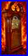 Sligh wall clock Vtg mahogany veneer case beveled glass Westminster chimes USA