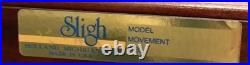Sligh wall clock Vtg mahogany veneer case beveled glass Westminster chimes USA