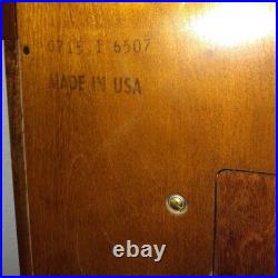 Sligh wall clock Vtg mahogany veneer case beveled glass Westminster chimes USA