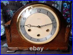 Smiths Art Deco Style 8 Day Westminster Chimes Mantel Clock Good Working Order