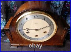 Smiths Art Deco Style 8 Day Westminster Chimes Mantel Clock Good Working Order