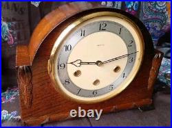 Smiths Art Deco Style 8 Day Westminster Chimes Mantel Clock Good Working Order