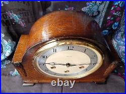 Smiths Art Deco Style 8 Day Westminster Chimes Mantel Clock Good Working Order