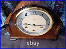 Smiths Art Deco Style 8 Day Westminster Chimes Mantel Clock Good Working Order