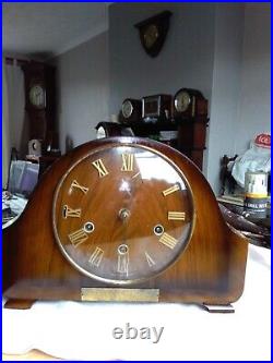 Smiths British Langley 1962 Art Decor Westminster Chime 8 Day Mantle Clock V G C