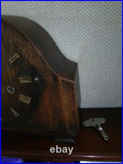 Smiths Decor Westminster Chime 8 Day Mantle Clock Working Key Instructions V G C