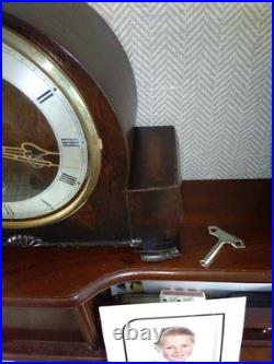 Smiths Decor Westminster Chime 8 Day Mantle Clock Working Key Instructions V G C