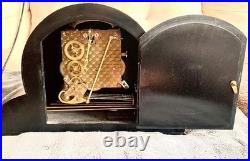 Smiths Enfield Vintage Mahogany Mantel Clock Westminster Chime Working with Key