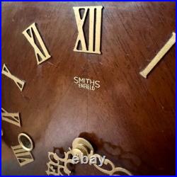 Smiths Enfield Westminster Mantel Clock 1951 8 Day 5 Rod Chime Serviced Mahogany