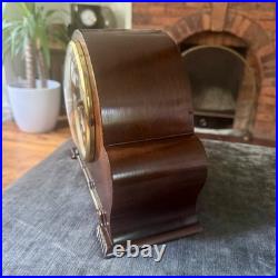 Smiths Enfield Westminster Mantel Clock 1951 8 Day 5 Rod Chime Serviced Mahogany