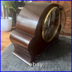 Smiths Enfield Westminster Mantel Clock 1951 8 Day 5 Rod Chime Serviced Mahogany