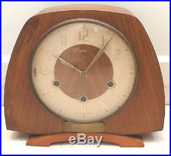 Smiths Mahogany Case Westminster Chimes Floating Movement Mantle Clock 9H 10W