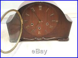 Smiths Mahogany Case Westminster Chimes Mantle Clock 9.25H 14.5W 4.5D