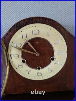 Smiths Sandilan Art Decor Westminster Chime 8 Day Mantle Clock Working Key V G C