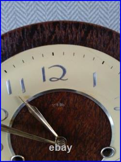 Smiths Sandilan Art Decor Westminster Chime 8 Day Mantle Clock Working Key V G C