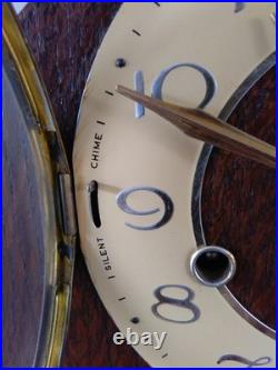 Smiths Sandilan Art Decor Westminster Chime 8 Day Mantle Clock Working Key V G C