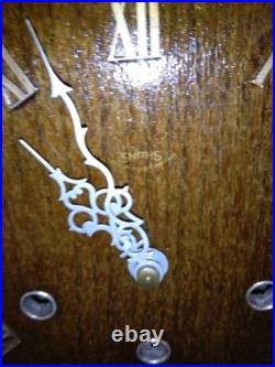 Smiths Westminster Chime 8 Day Mantle Clock Key & Instructions V G Condition