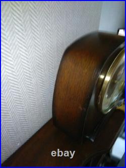 Smiths Westminster Chime 8 Day Mantle Clock Working Key & Instructions V G C