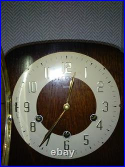 Smiths Westminster Chime 8 Day Mantle Clock Working Key & Instructions V G C