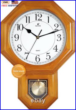 Solid Wood Pendulum Wall Clock with Westminster Chime Made in Taiwan NEW USA