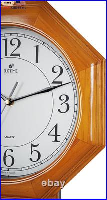 Solid Wood Pendulum Wall Clock with Westminster Chime Made in Taiwan NEW USA