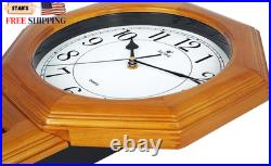Solid Wood Pendulum Wall Clock with Westminster Chime Made in Taiwan NEW USA
