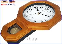 Solid Wood Pendulum Wall Clock with Westminster Chime Made in Taiwan NEW USA Solid Wood Pendulum Wall Clock with Westminster Chime Made in Taiwan NEW USA