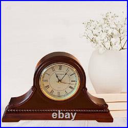 Solid Wooden Shelf Decorative Chiming Mantle Clock, 9 x 16 x 3 Maroon Roman