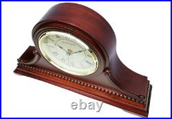 Solid Wooden Shelf Decorative Chiming Mantle Clock, 9 x 16 x 3 Maroon Roman