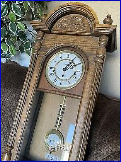 Spectacular Howard Miller 612-462 Oak Wall 8 Day Clock Westminster Chime