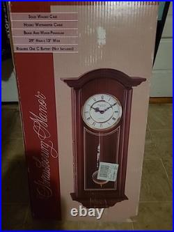 Strausbourg Manor Wall Clock Regulator Wood, Quartz, Westminster Chime Mint Con