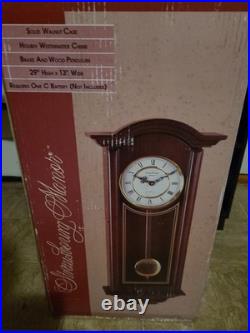 Strausbourg Manor Wall Clock Regulator Wood, Quartz, Westminster Chime Mint Con