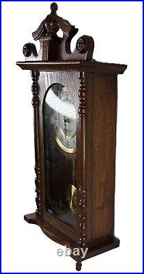 Strausburg Manor Mahogany Quartz Triple Chime Pendulum Wall Clock New In Box
