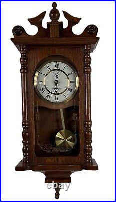 Strausburg Manor Oak Quartz Westminster Chime Wall Clock New In Box