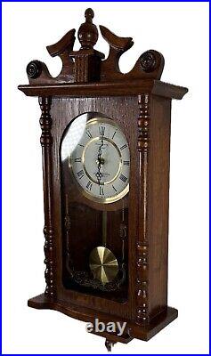 Strausburg Manor Oak Quartz Westminster Chime Wall Clock New In Box