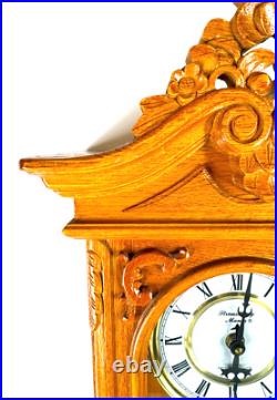 Strausburg Manor Oak Quartz Westminster Triple Chime Pendulum Wall Clock