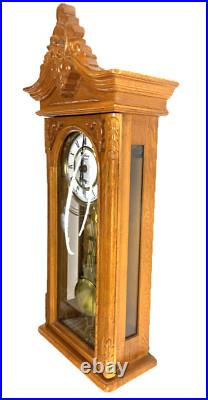 Strausburg Manor Oak Quartz Westminster Triple Chime Pendulum Wall Clock