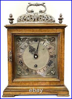Stunning Burr Walnut Caddy Topped Bracket Clock Westminster Chime Garrards