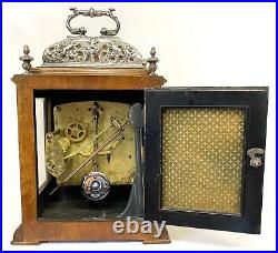 Stunning Burr Walnut Caddy Topped Bracket Clock Westminster Chime Garrards