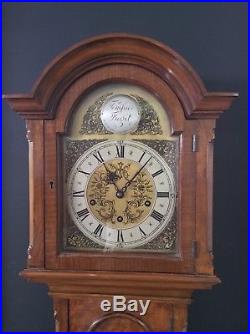 Stunning Burr Walnut Grandmother clock, lovely Westminster Chimes